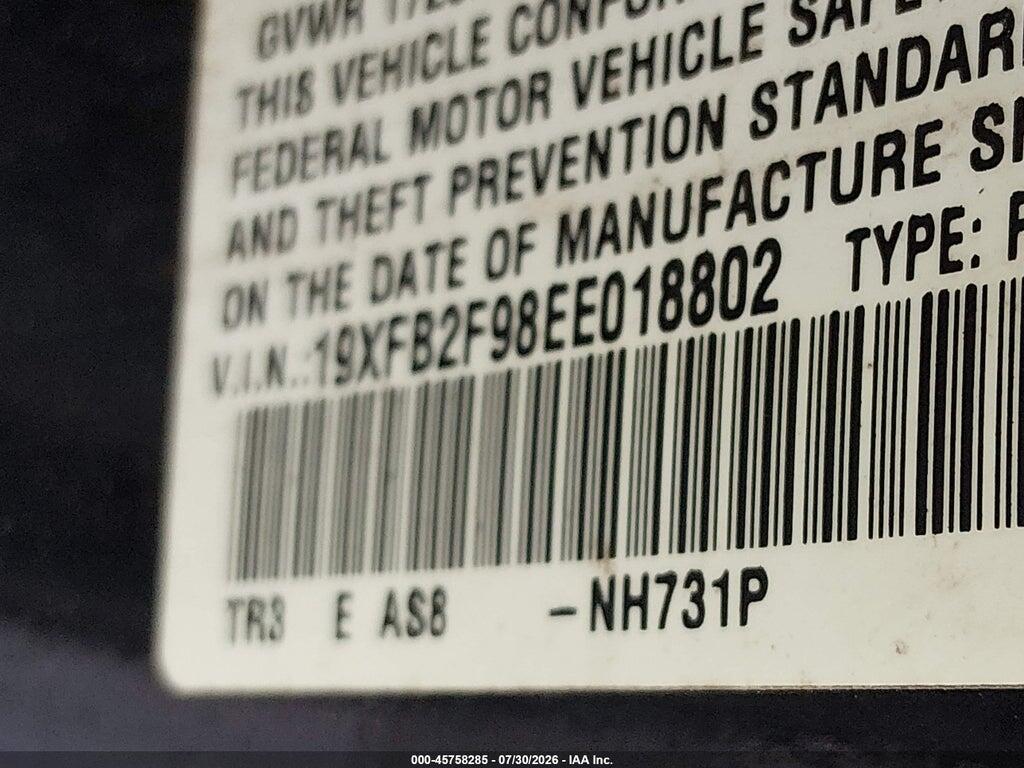 19XFB2F98EE018802 2014 HONDA CIVIC photo no. 9