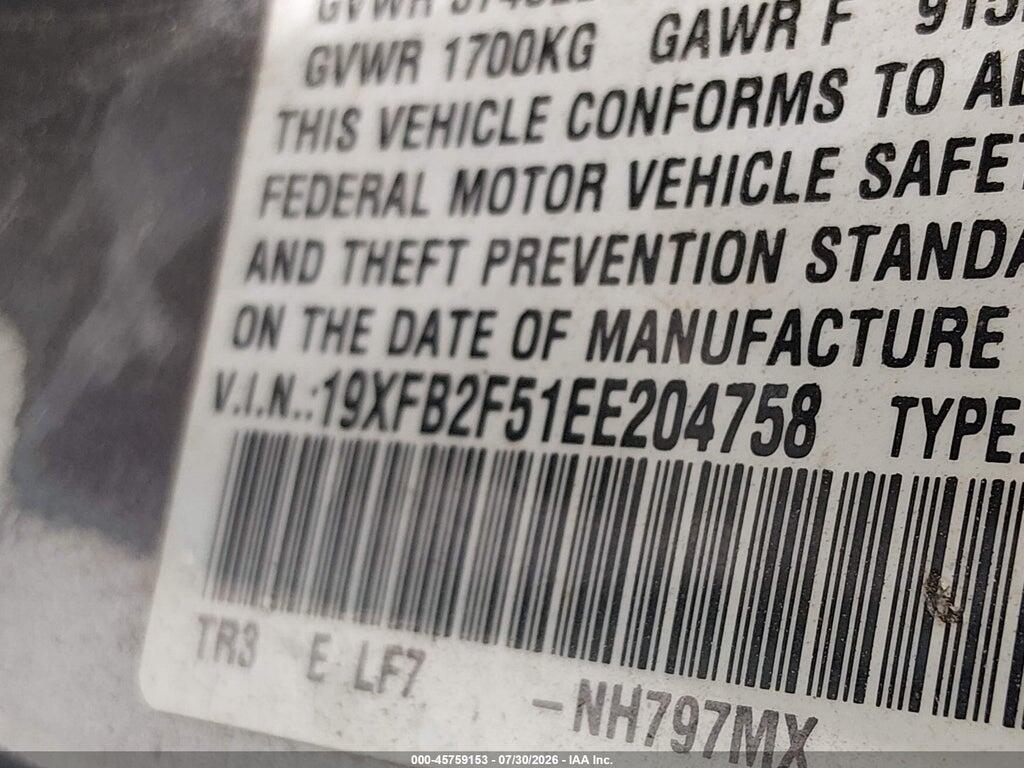 19XFB2F51EE204758 2014 HONDA CIVIC photo no. 9