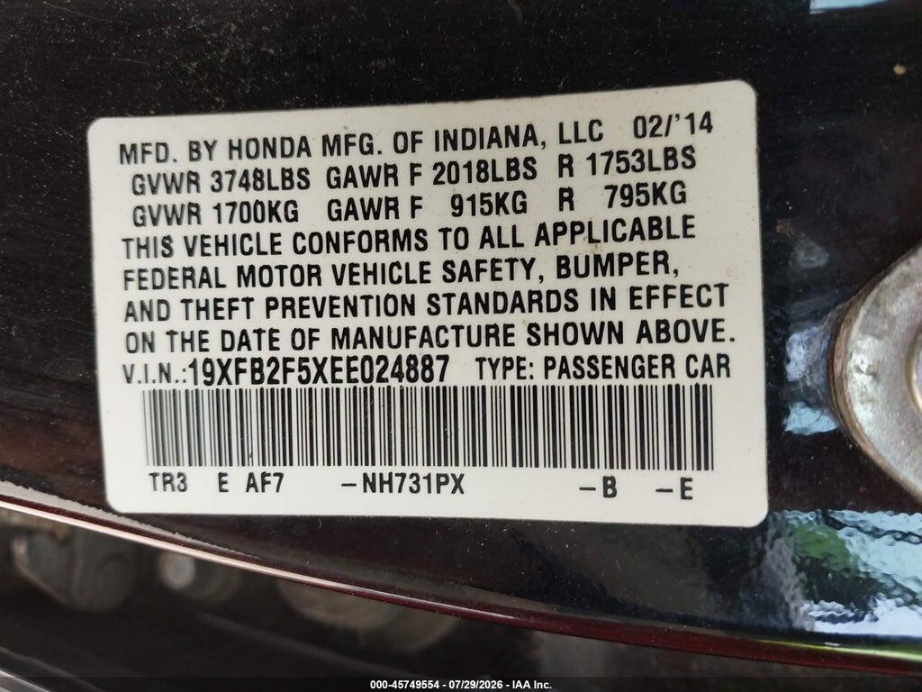 19XFB2F5XEE024887 2014 HONDA CIVIC photo no. 9