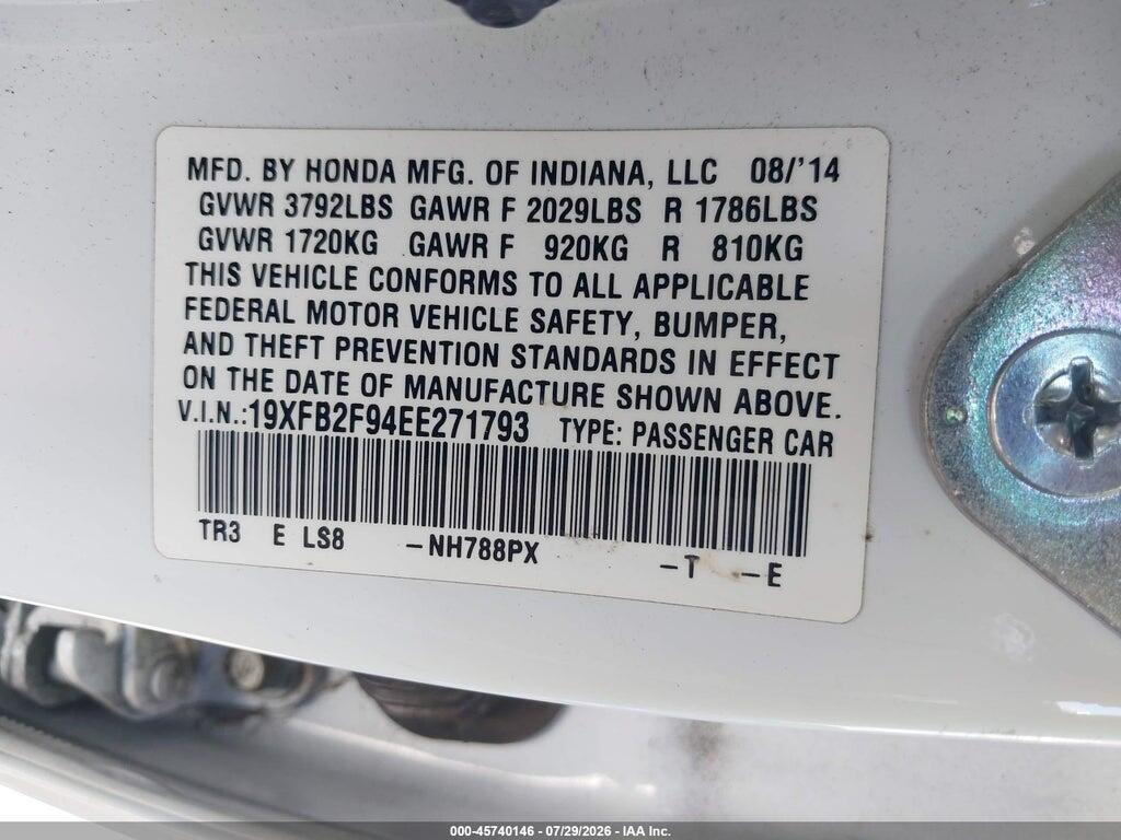 19XFB2F94EE271793 2014 HONDA CIVIC photo no. 9