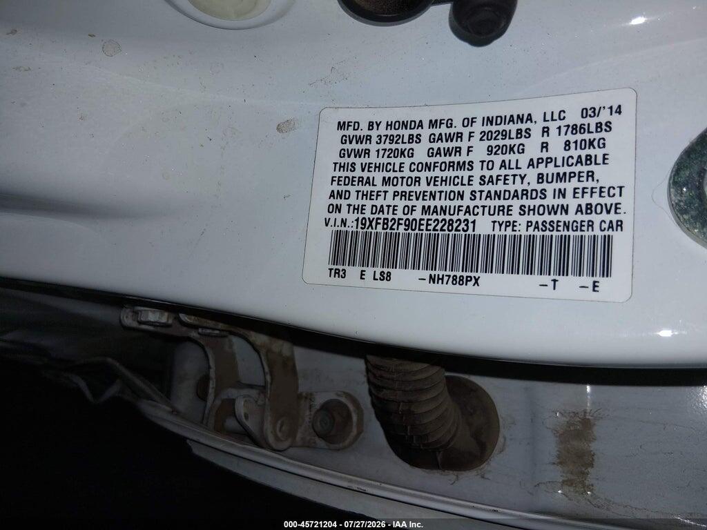 19XFB2F90EE228231 2014 HONDA CIVIC photo no. 9
