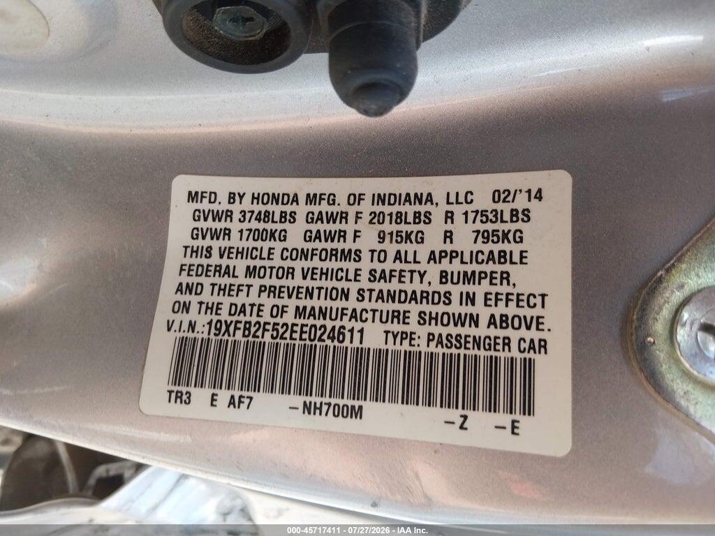 19XFB2F52EE024611 2014 HONDA CIVIC photo no. 9