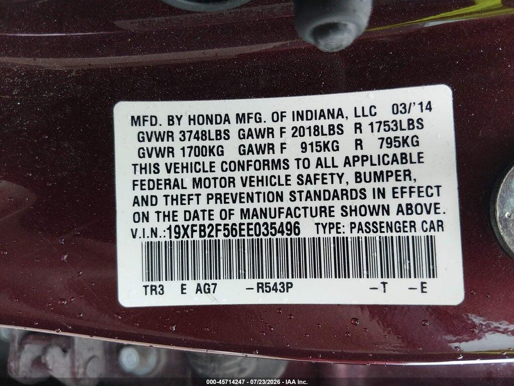 19XFB2F56EE035496 2014 HONDA CIVIC photo no. 9