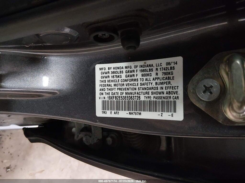 19XFB2E53EE063726 2014 HONDA CIVIC photo no. 9
