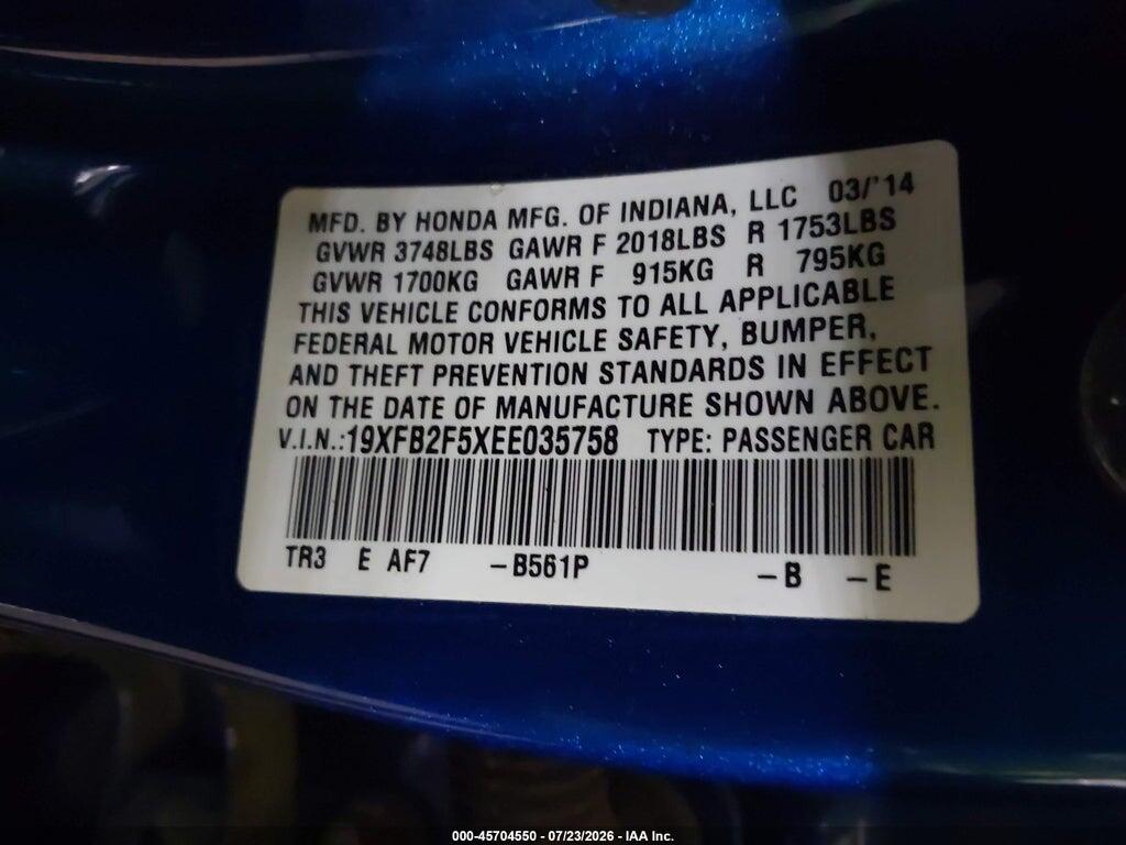 19XFB2F5XEE035758 2014 HONDA CIVIC photo no. 9
