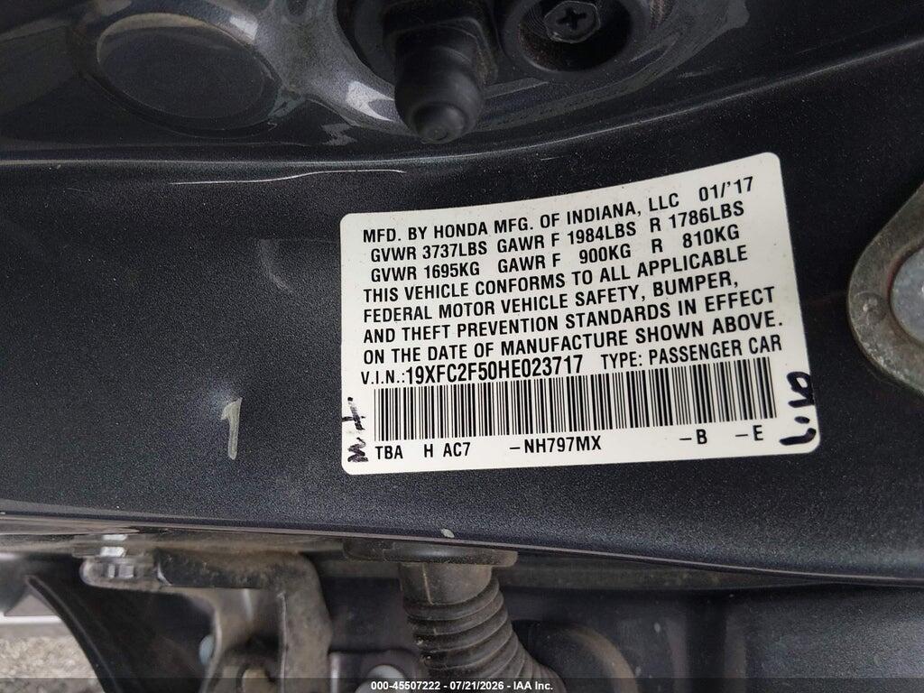 19XFC2F50HE023717 2017 HONDA CIVIC photo no. 9