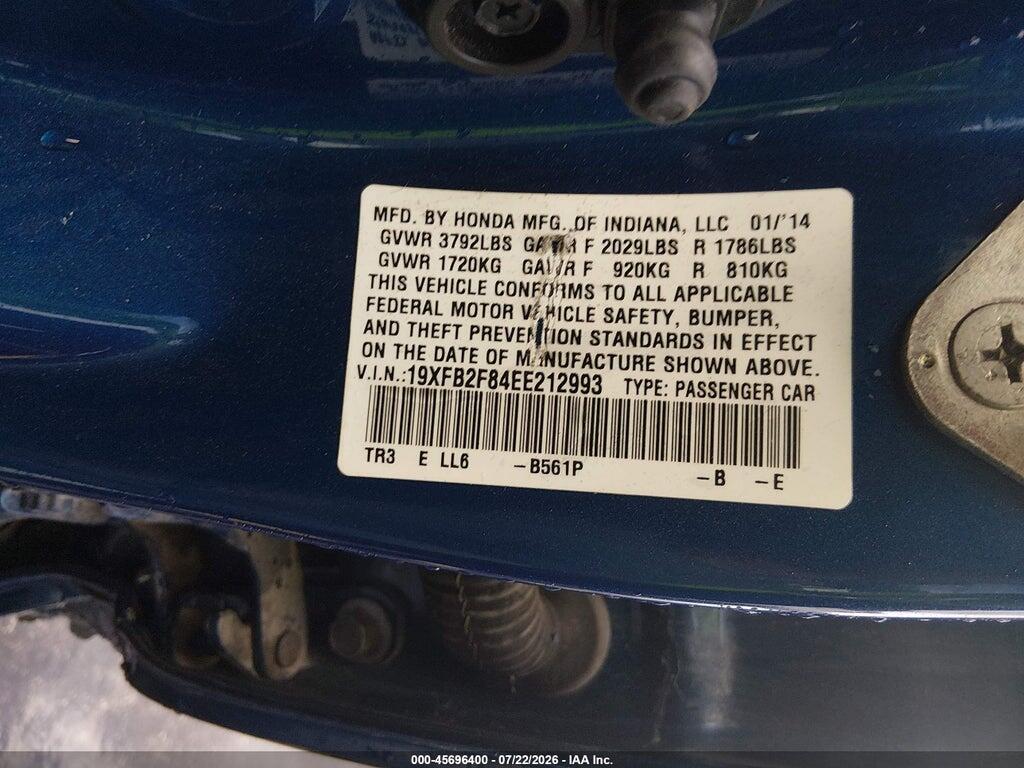 19XFB2F84EE212993 2014 HONDA CIVIC photo no. 9