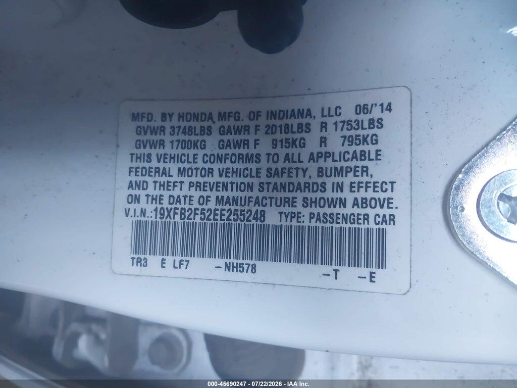 19XFB2F52EE255248 2014 HONDA CIVIC photo no. 9