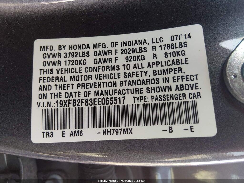 19XFB2F83EE065517 2014 HONDA CIVIC photo no. 9