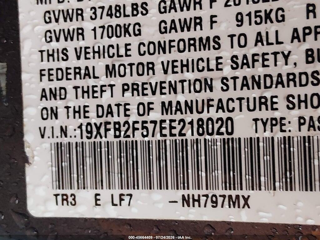 19XFB2F57EE218020 2014 HONDA CIVIC photo no. 9