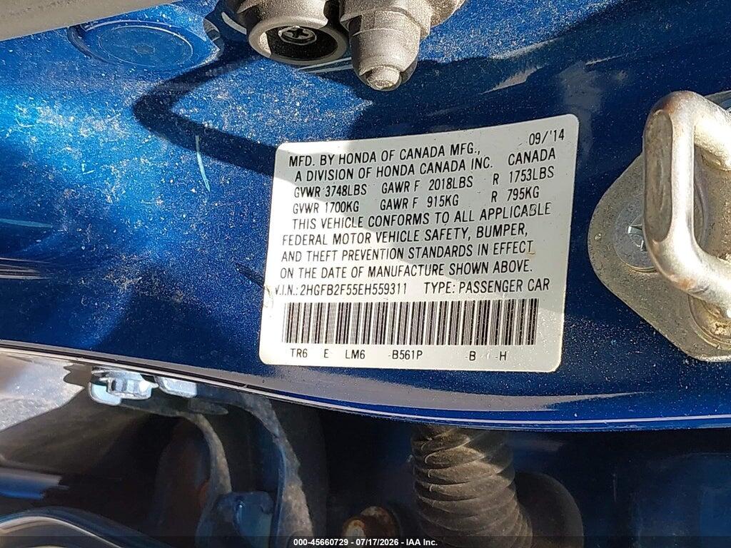 2HGFB2F55EH559311 2014 HONDA CIVIC photo no. 9