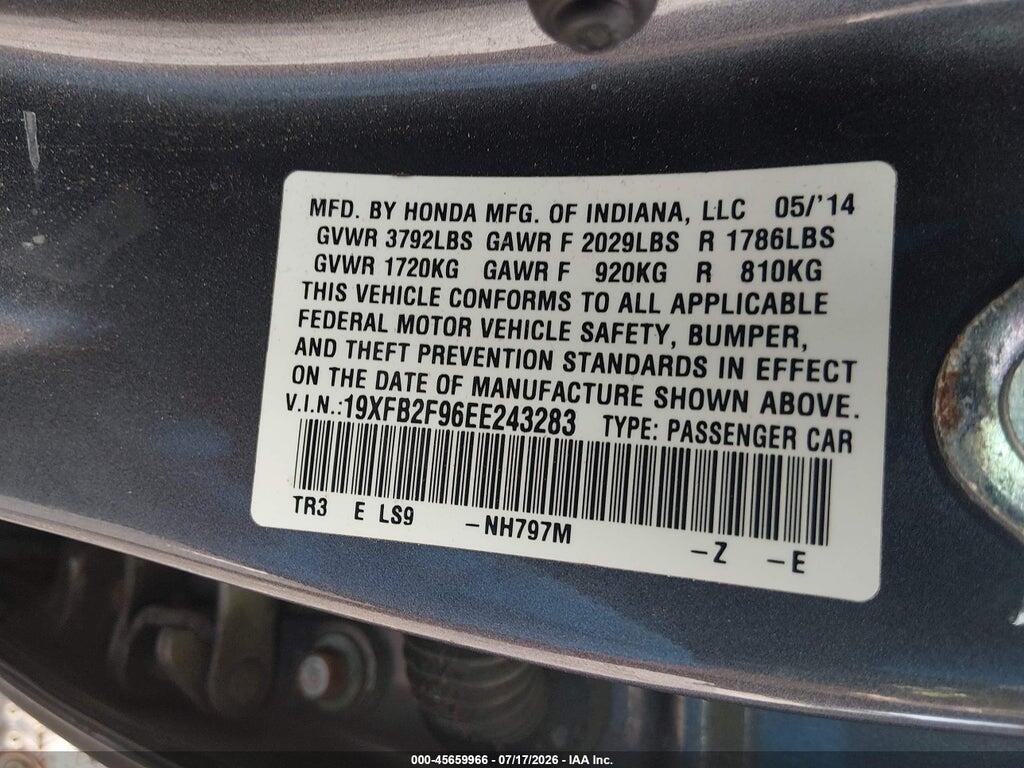 19XFB2F96EE243283 2014 HONDA CIVIC photo no. 9