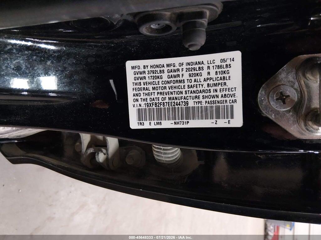 19XFB2F87EE244739 2014 HONDA CIVIC photo no. 9
