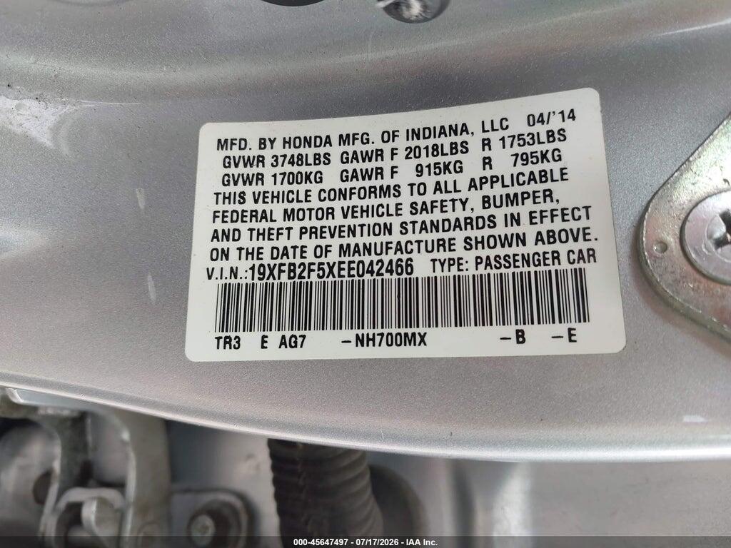 19XFB2F5XEE042466 2014 HONDA CIVIC photo no. 9