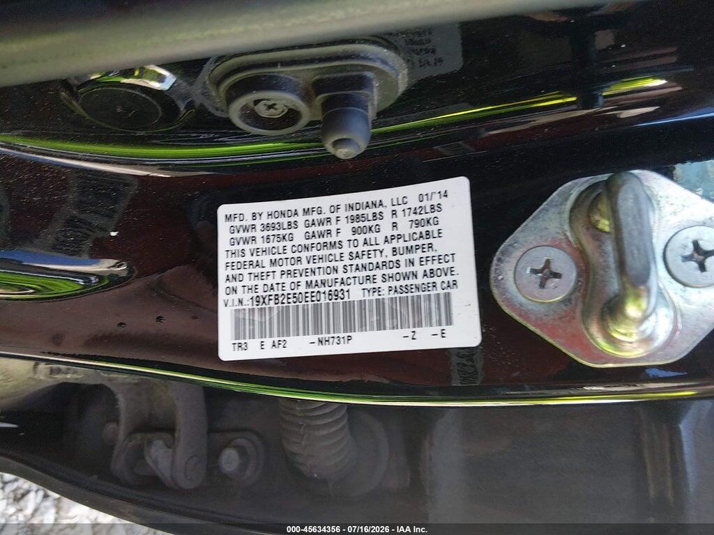 19XFB2E50EE016931 2014 HONDA CIVIC photo no. 9