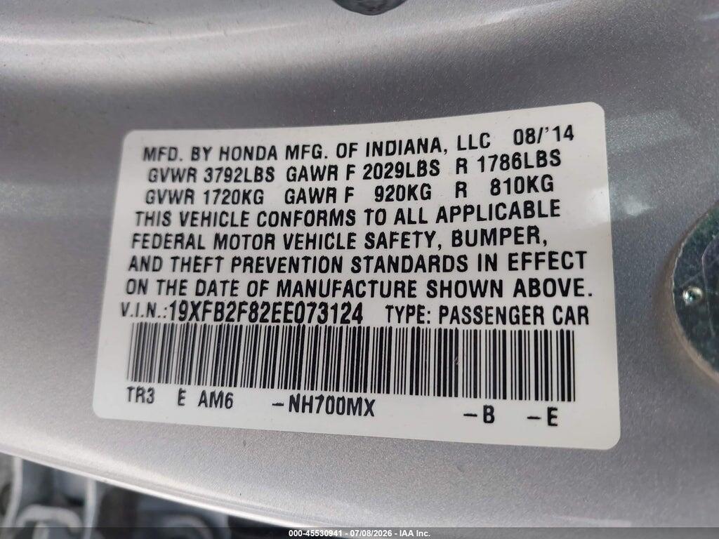 19XFB2F82EE073124 2014 HONDA CIVIC photo no. 9