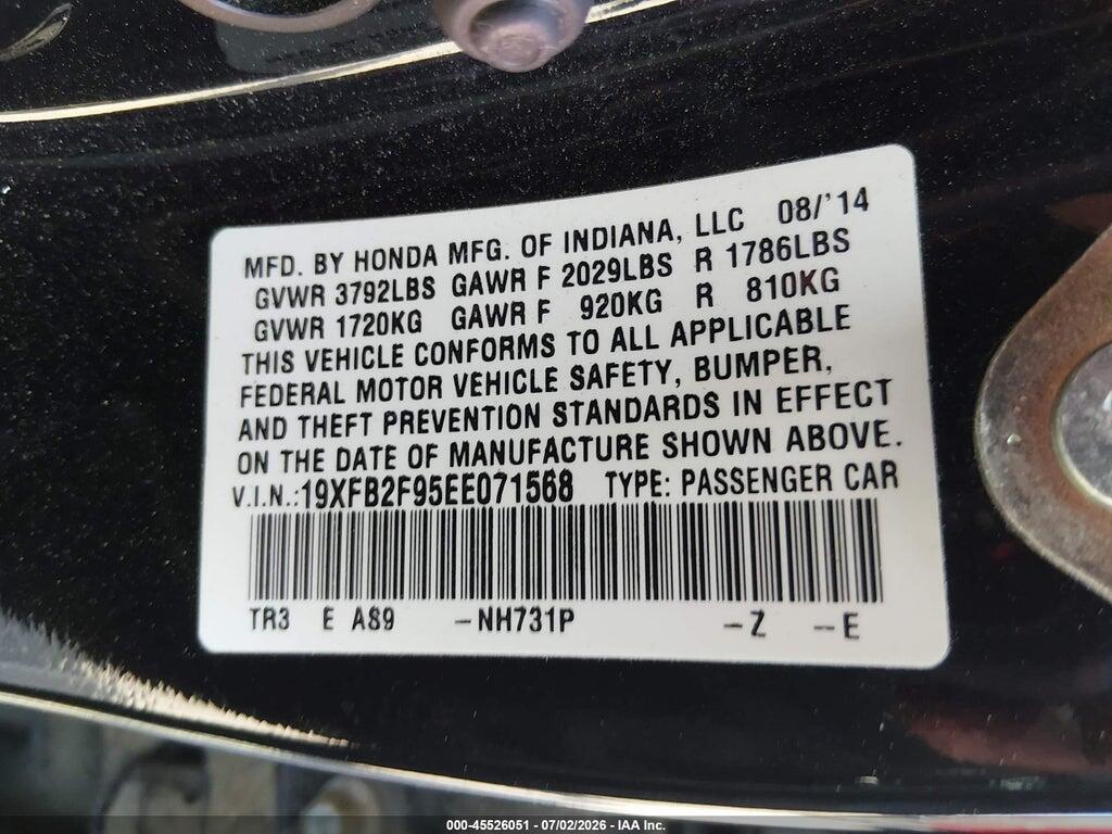 19XFB2F95EE071568 2014 HONDA CIVIC photo no. 9