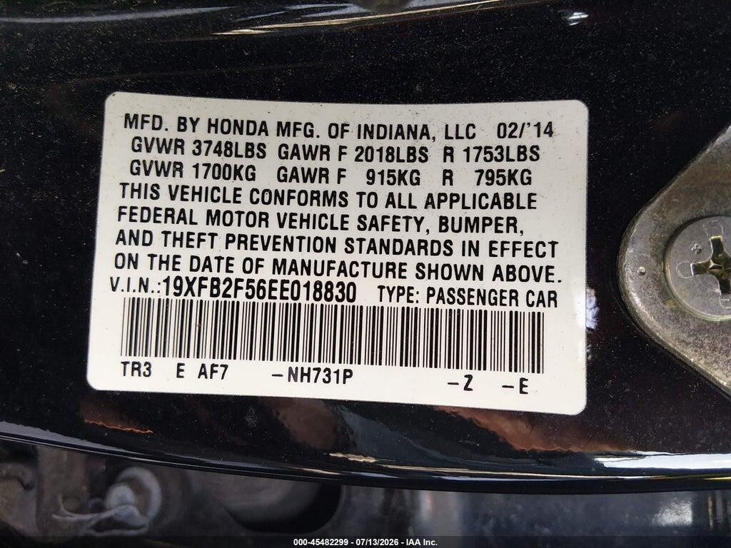 19XFB2F56EE018830 2014 HONDA CIVIC photo no. 9