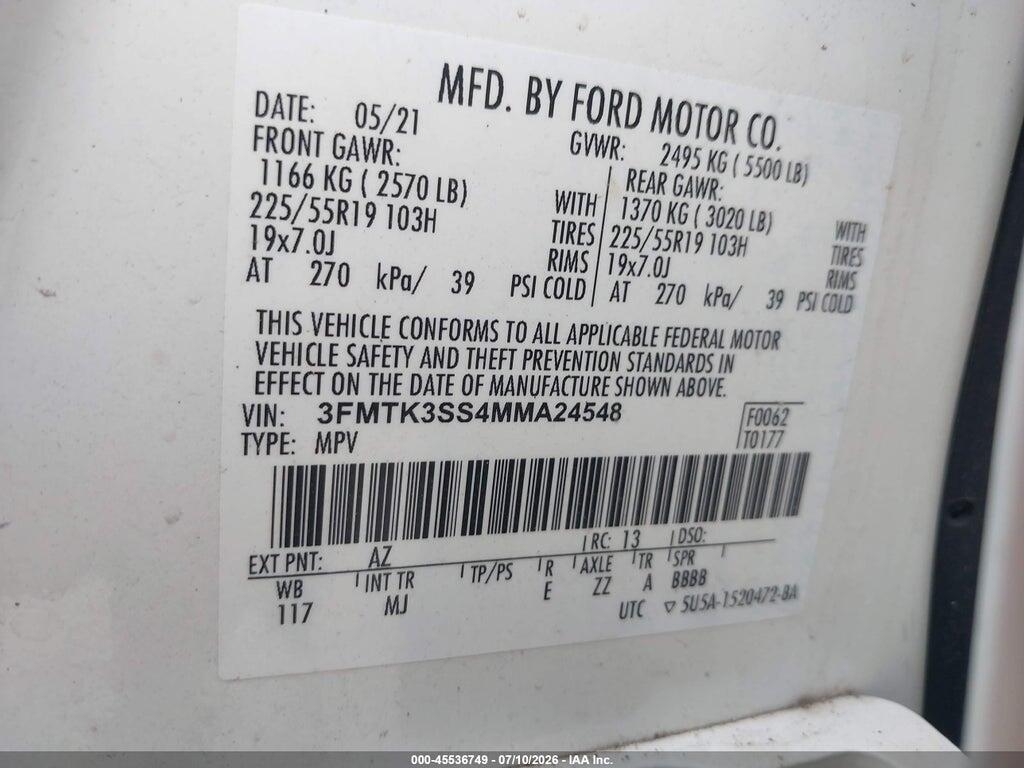 3FMTK3SS4MMA24548 2021 FORD MUSTANG MACH-E photo no. 9