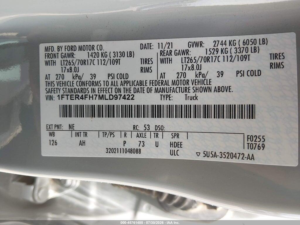 1FTER4FH7MLD97422 2021 FORD RANGER photo no. 9