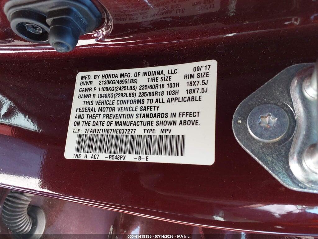 7FARW1H87HE037277 2017 HONDA CR-V photo no. 9