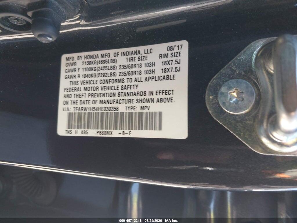 7FARW1H54HE030356 2017 HONDA CR-V photo no. 9