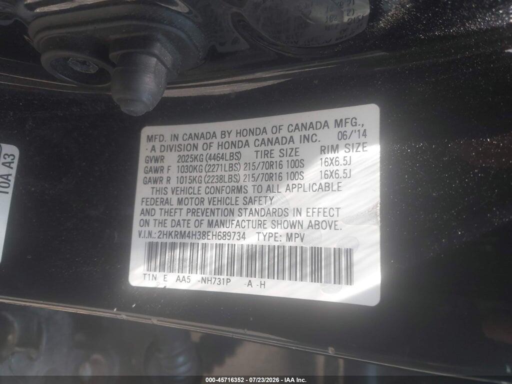 2HKRM4H38EH689734 2014 HONDA CR-V photo no. 9