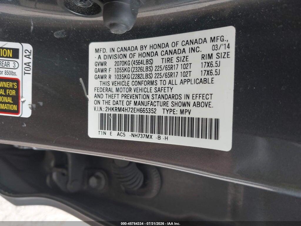 2HKRM4H72EH665352 2014 HONDA CR-V photo no. 9
