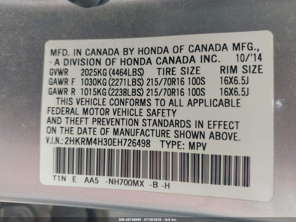 2HKRM4H30EH726498 2014 HONDA CR-V photo no. 9