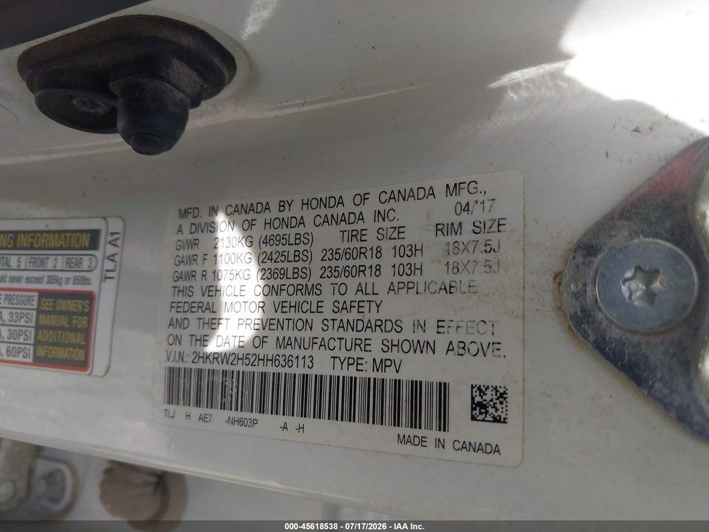2HKRW2H52HH636113 2017 HONDA CR-V photo no. 9