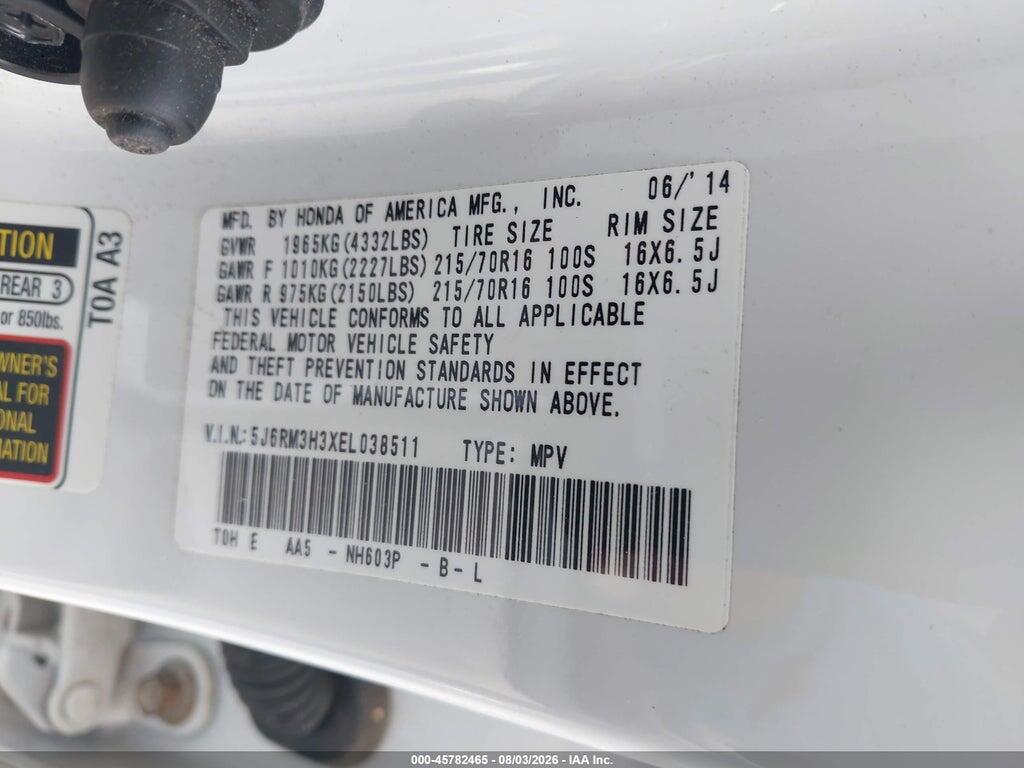5J6RM3H3XEL038511 2014 HONDA CR-V photo no. 9
