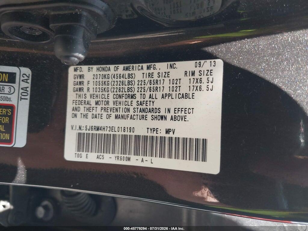 5J6RM4H73EL018190 2014 HONDA CR-V photo no. 9