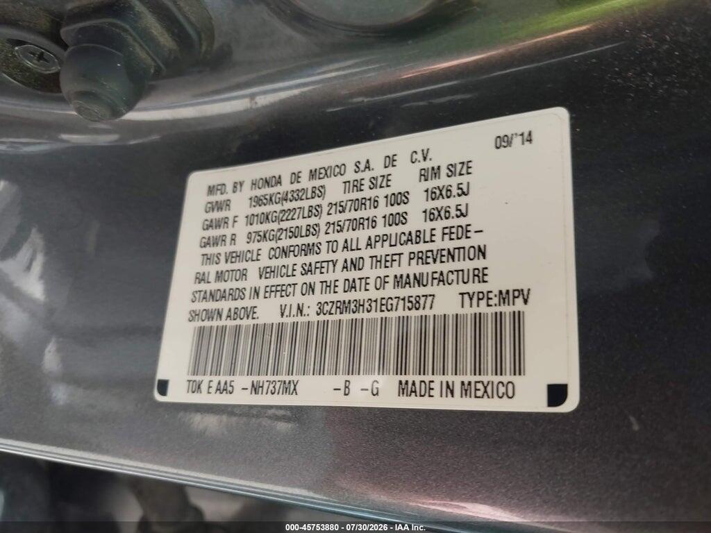 3CZRM3H31EG715877 2014 HONDA CR-V photo no. 9
