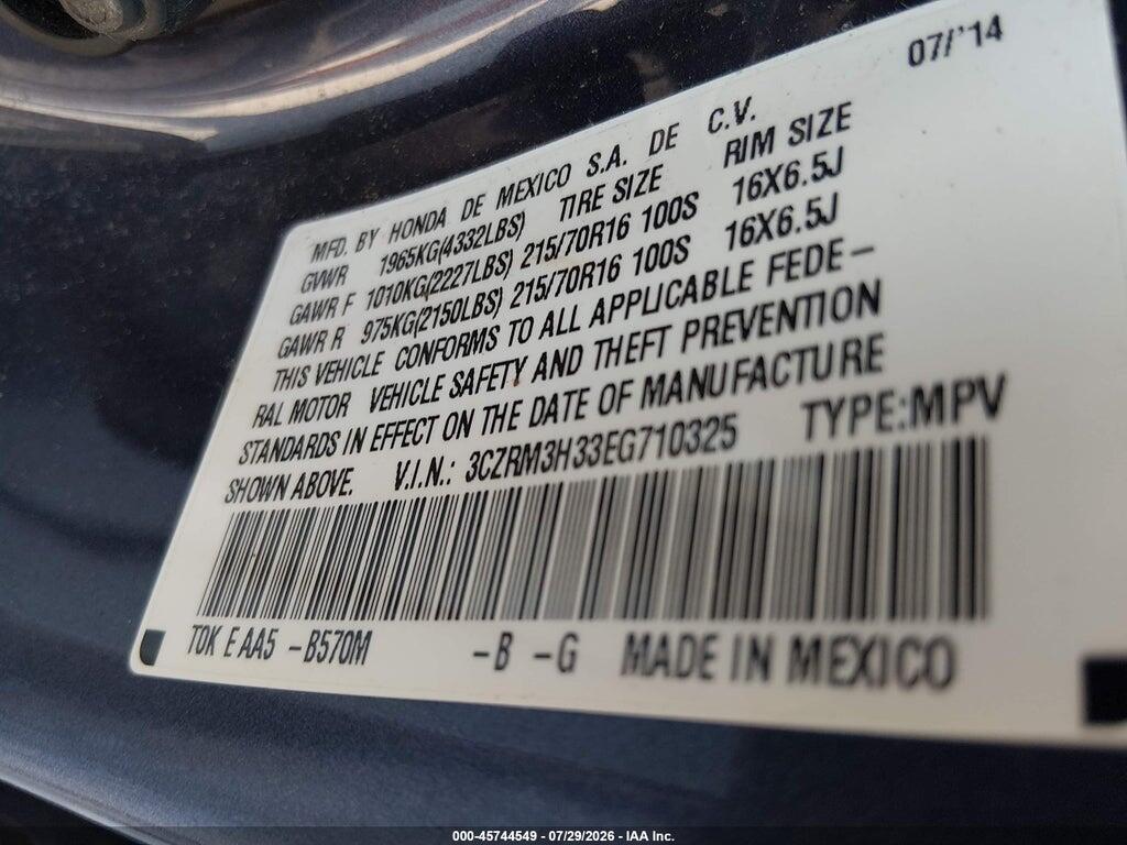 3CZRM3H33EG710325 2014 HONDA CR-V photo no. 9