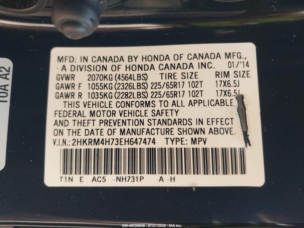 2HKRM4H73EH647474 2014 HONDA CR-V photo no. 9