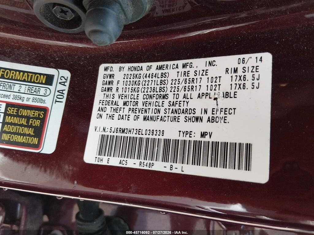 5J6RM3H73EL039339 2014 HONDA CR-V photo no. 9