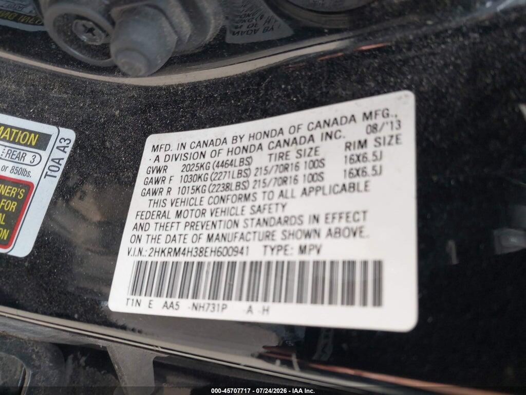 2HKRM4H38EH600941 2014 HONDA CR-V photo no. 9