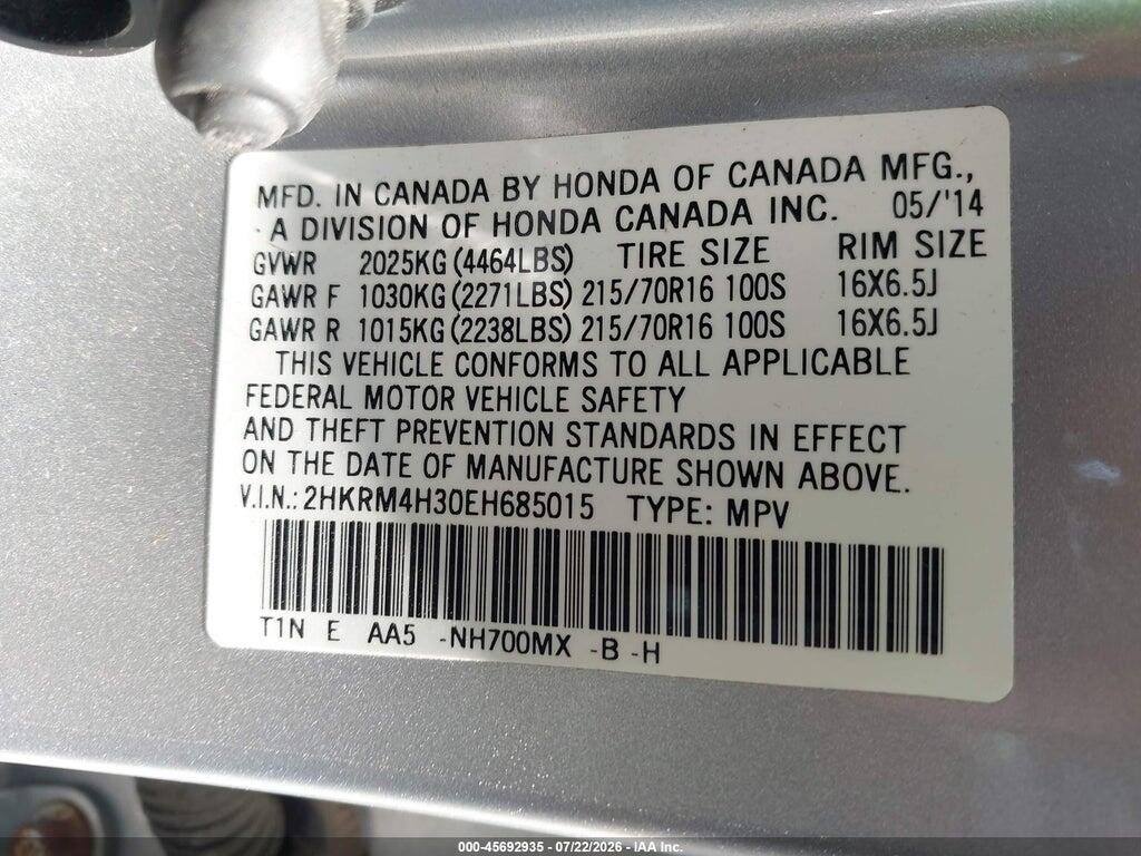 2HKRM4H30EH685015 2014 HONDA CR-V photo no. 9