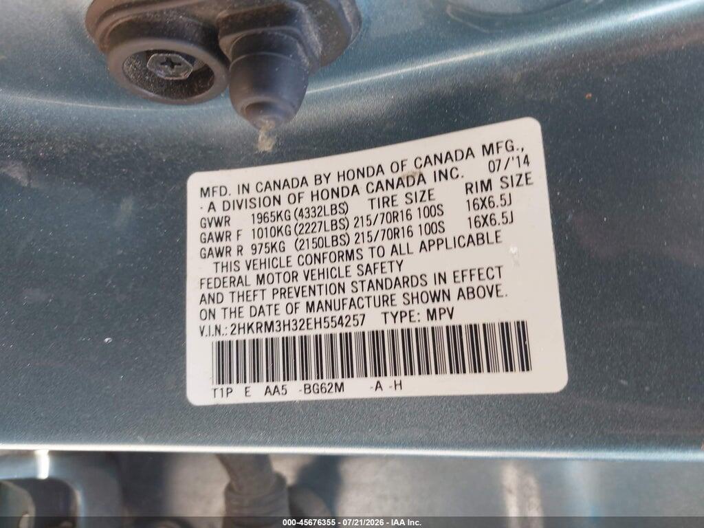 2HKRM3H32EH554257 2014 HONDA CR-V photo no. 9