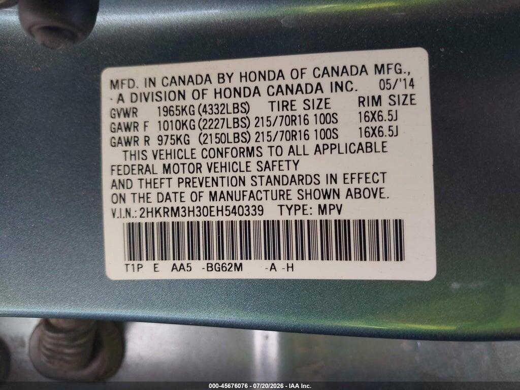 2HKRM3H30EH540339 2014 HONDA CR-V photo no. 9