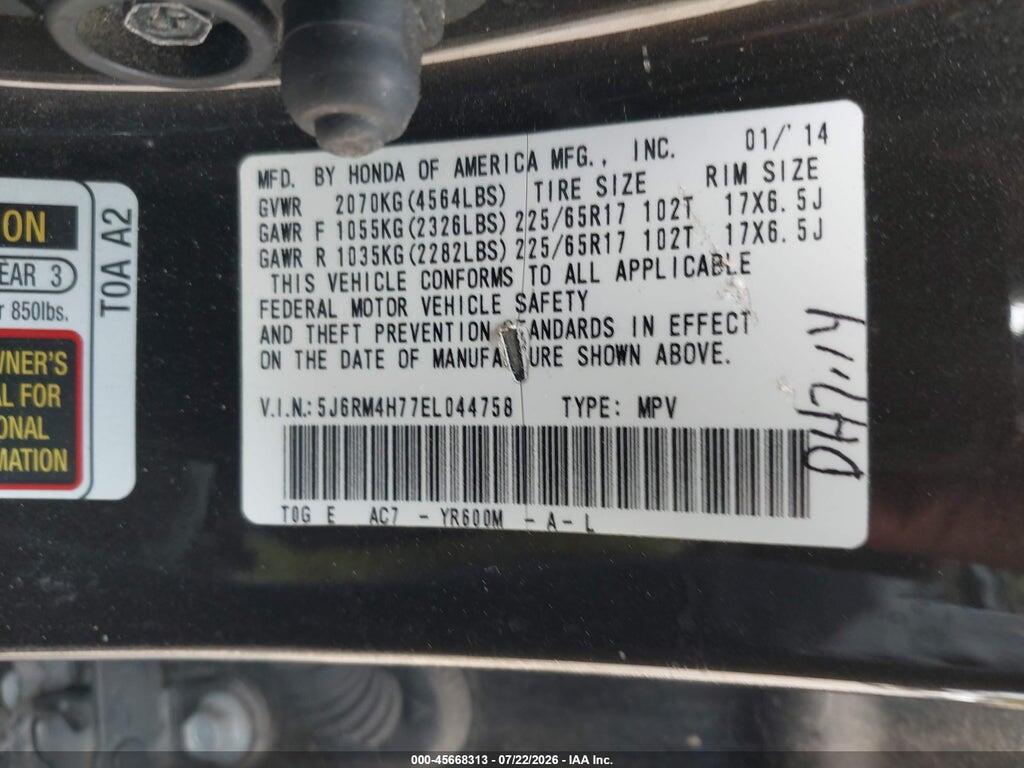 5J6RM4H77EL044758 2014 HONDA CR-V photo no. 9