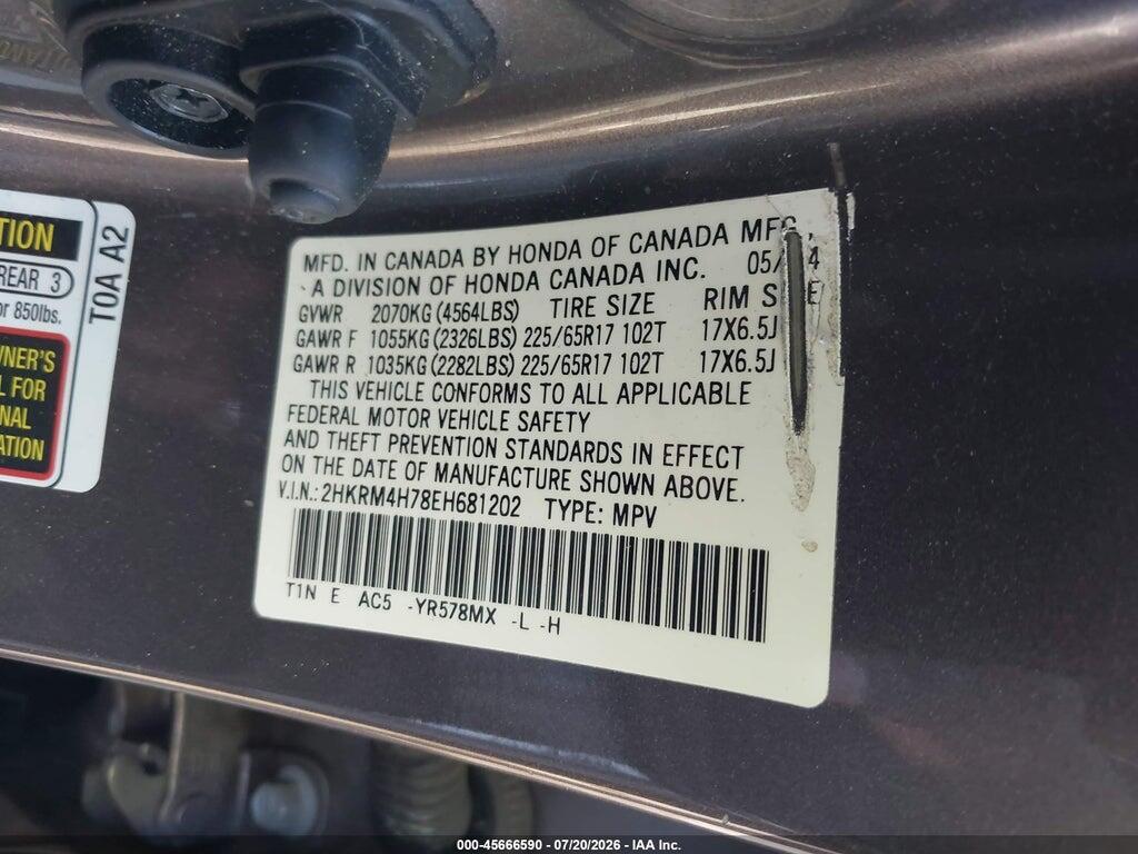 2HKRM4H78EH681202 2014 HONDA CR-V photo no. 9