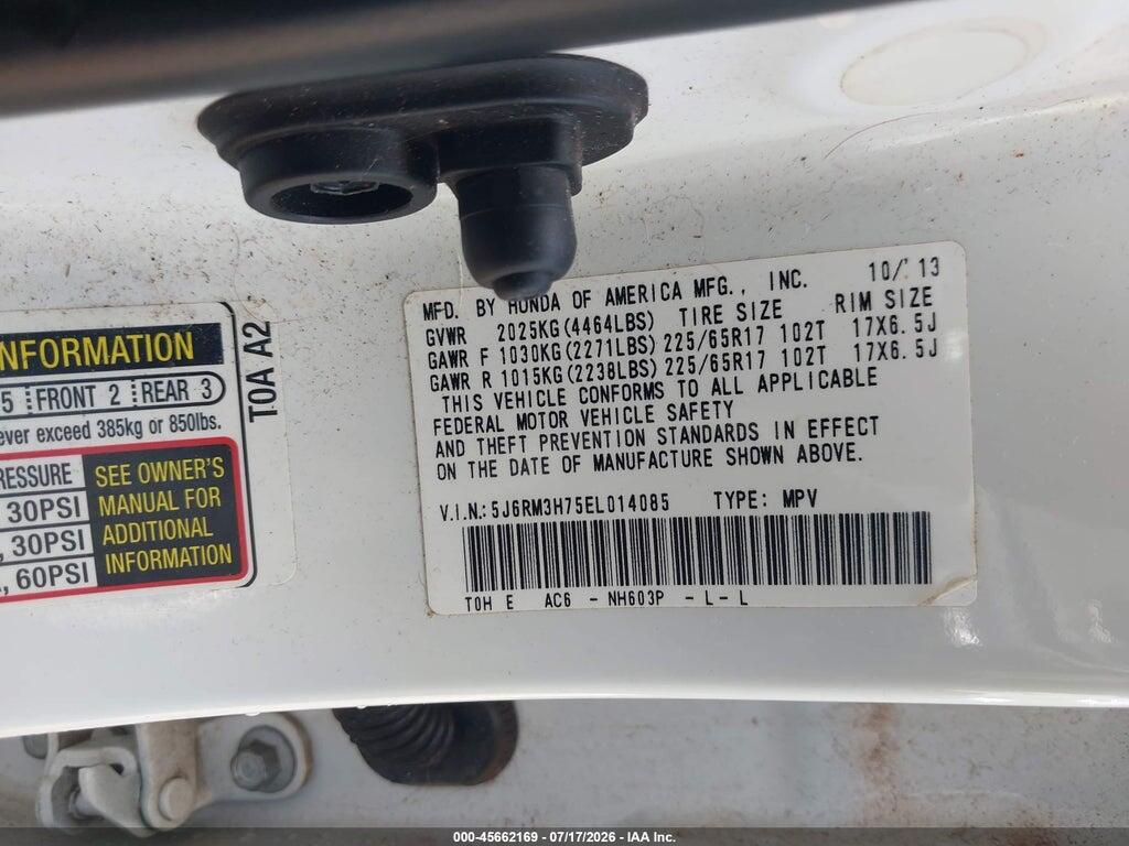 5J6RM3H75EL014085 2014 HONDA CR-V photo no. 9