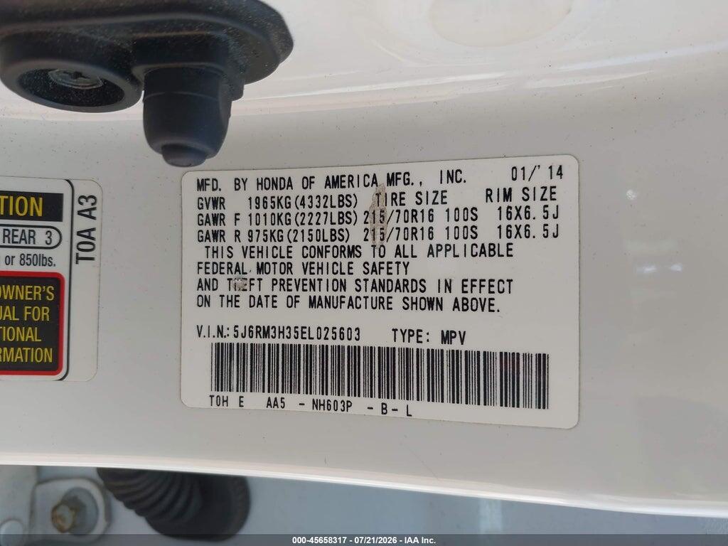 5J6RM3H35EL025603 2014 HONDA CR-V photo no. 9