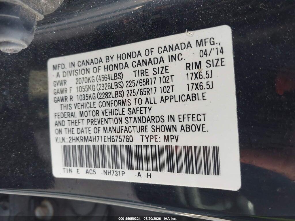 2HKRM4H71EH675760 2014 HONDA CR-V photo no. 9