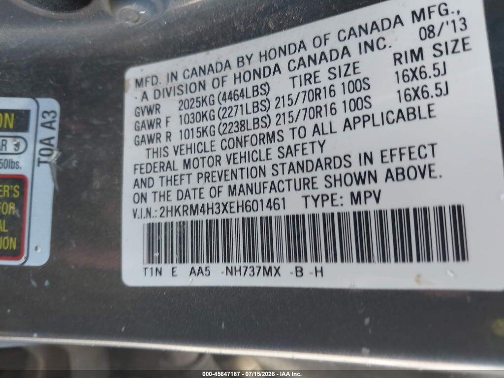 2HKRM4H3XEH601461 2014 HONDA CR-V photo no. 9