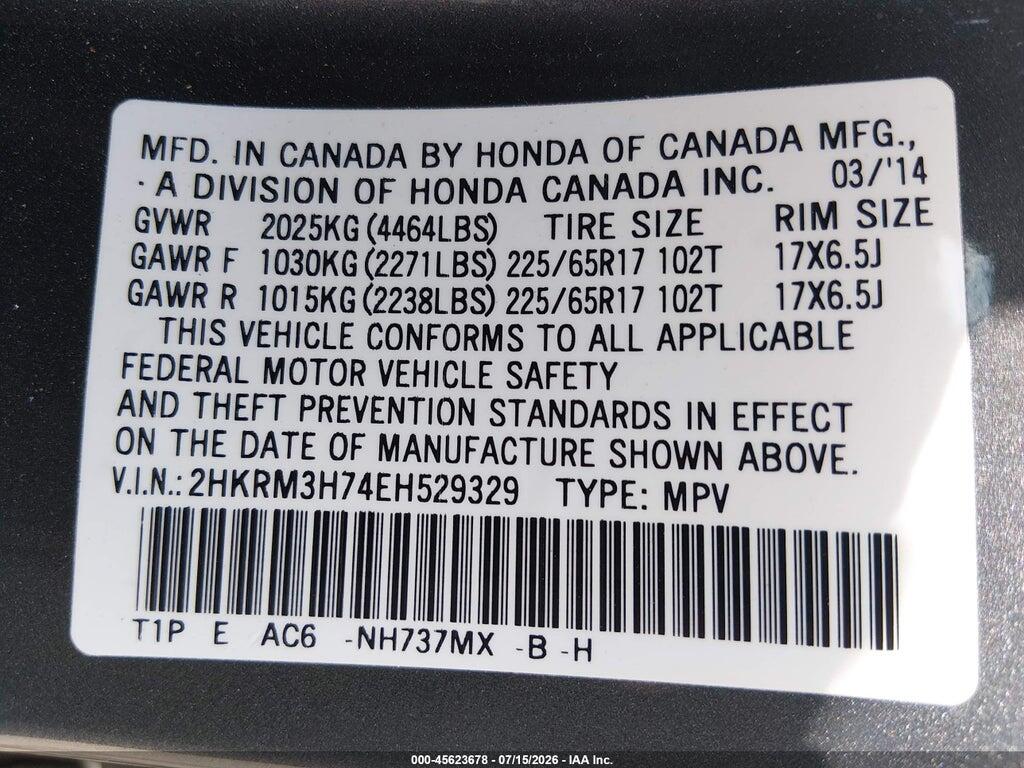 2HKRM3H74EH529329 2014 HONDA CR-V photo no. 9
