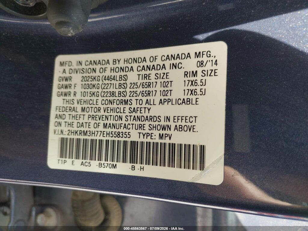 2HKRM3H77EH558355 2014 HONDA CR-V photo no. 9