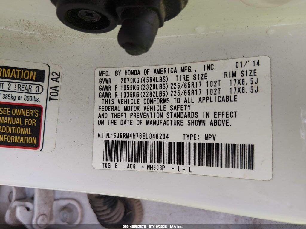 5J6RM4H76EL048204 2014 HONDA CR-V photo no. 9