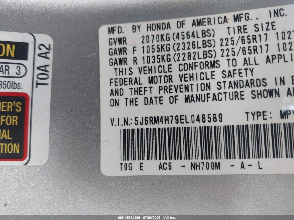 5J6RM4H79EL046589 2014 HONDA CR-V photo no. 9